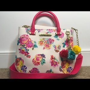 DO NOT BUY! Betsey Johnson Floral Tote w/Pom Pom’s